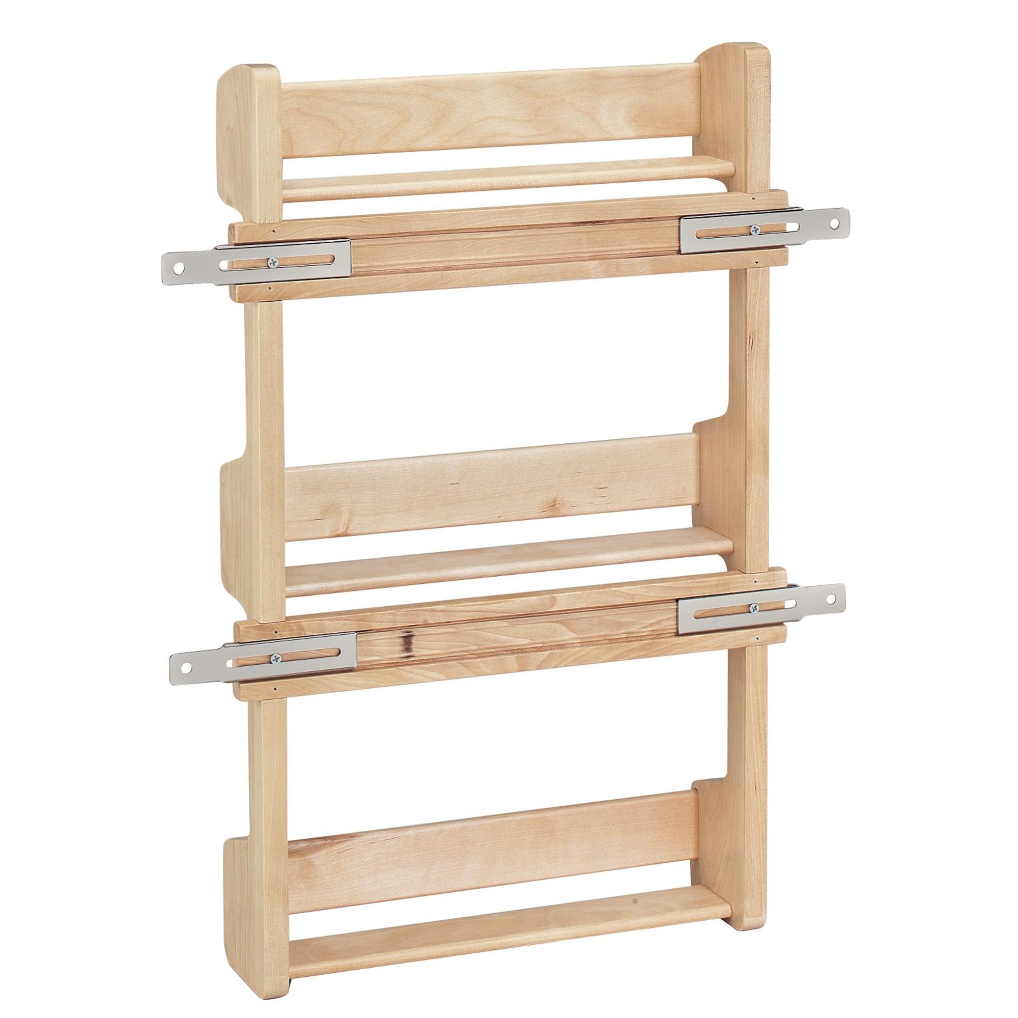 Rev-A-Shelf 15" 3 Tiered Pull Out Shelf Organizer for Kitchen Cabinets, Pantry Storage Spice Seasoning Rack, Door/Wall Mounted, Maple Wood, 4SR-15 - Image 5