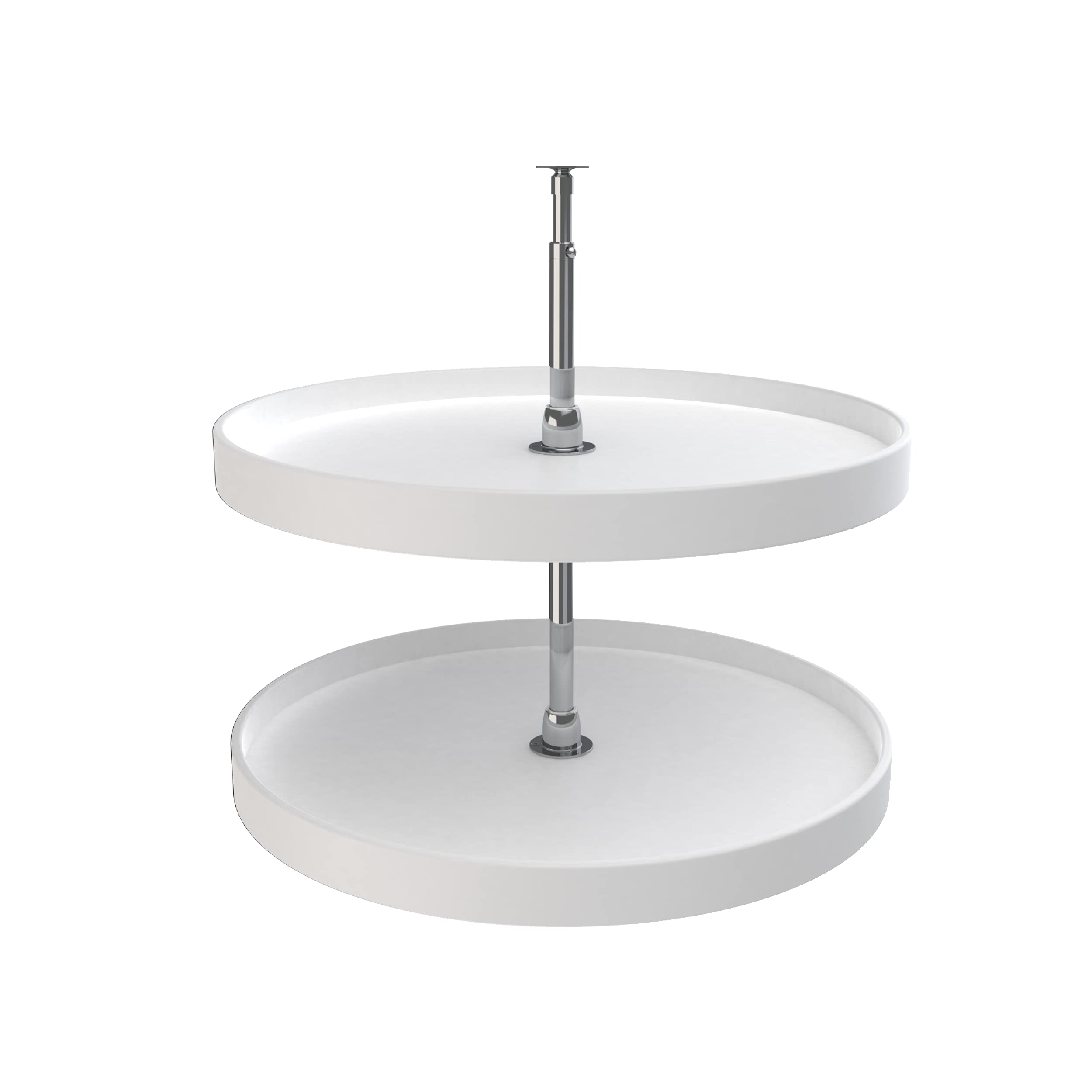 Rev-A-Shelf 28" Dual Tier Full Circle Lazy Susan for Kitchen Cabinets, Plastic Height Adjustable Shelves Home Storage Turntable, White, 6072-28-11-52 - Image 7