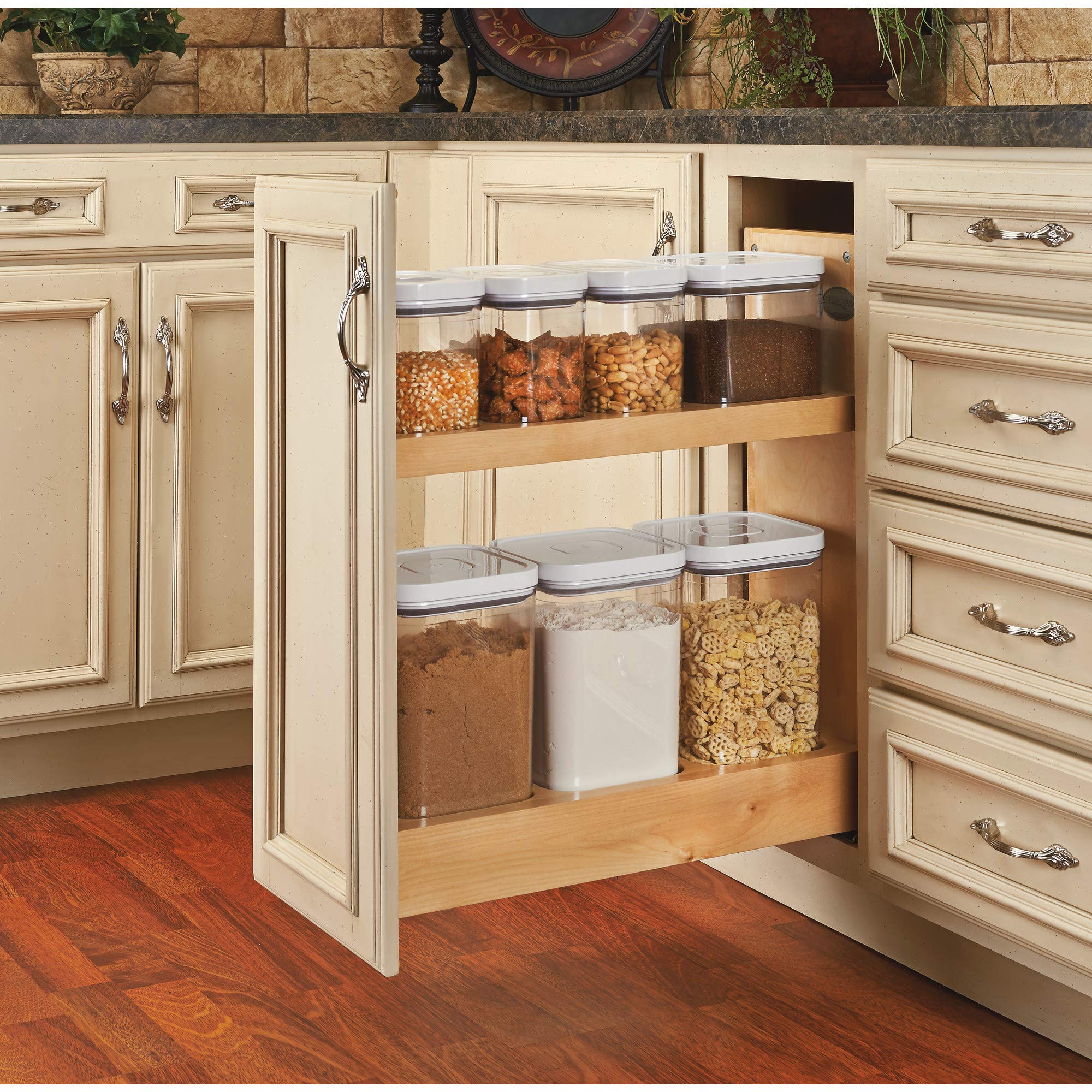 Rev-A-Shelf - 448OXO-BCSC-8C - 8 in. Pull-Out Wood Base Cabinet OXO Organizer with Soft-Close Slides - Image 4