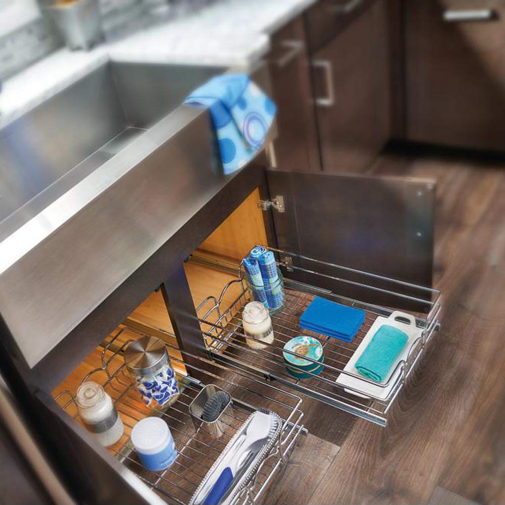 Rev-A-Shelf 5WB1-1520-CR Base Cabinet Pull Out Chrome Basket - Image 8