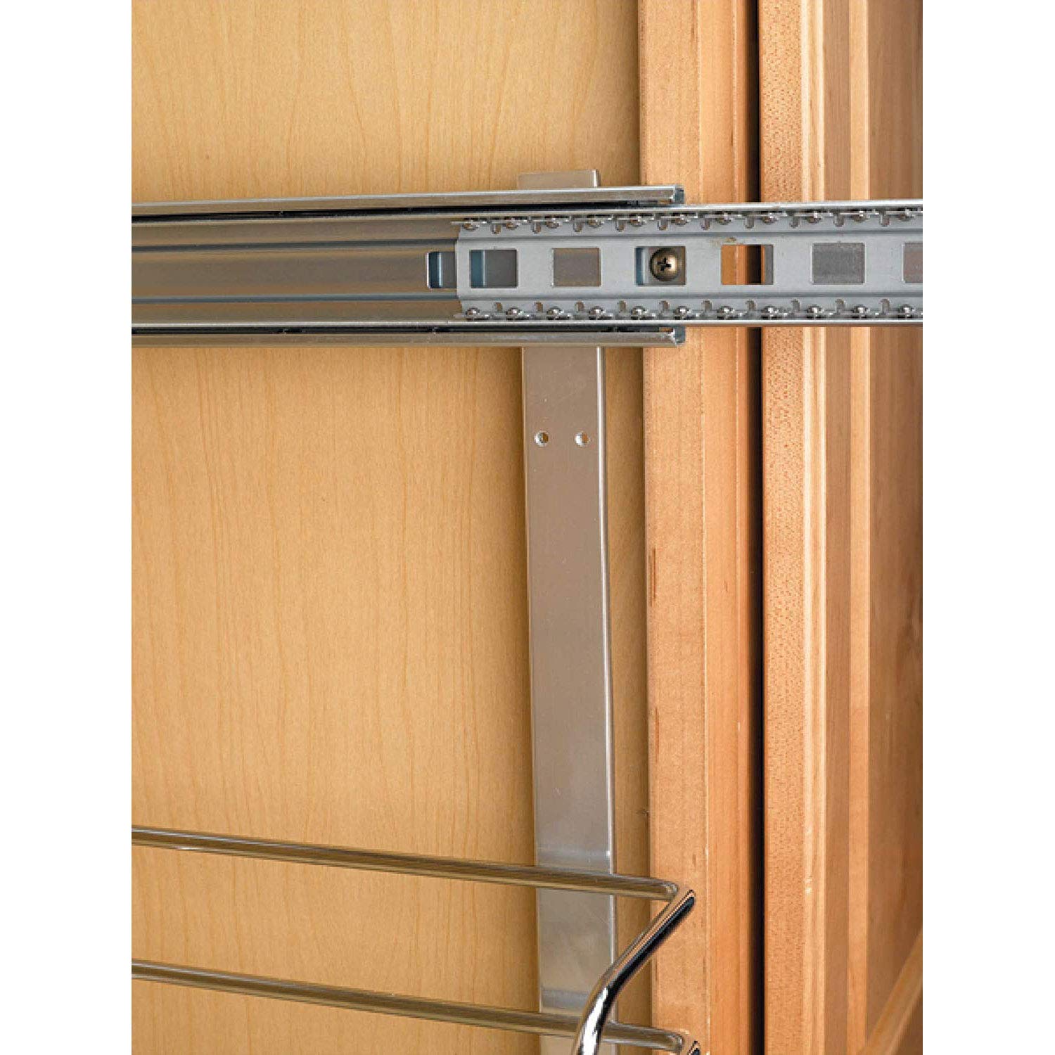 Rev-A-Shelf 5WB2-2122-CR 21 in. W x 22 in. D Base Cabinet Pull-Out 2-Tier Wire Basket, Chrome - Image 7
