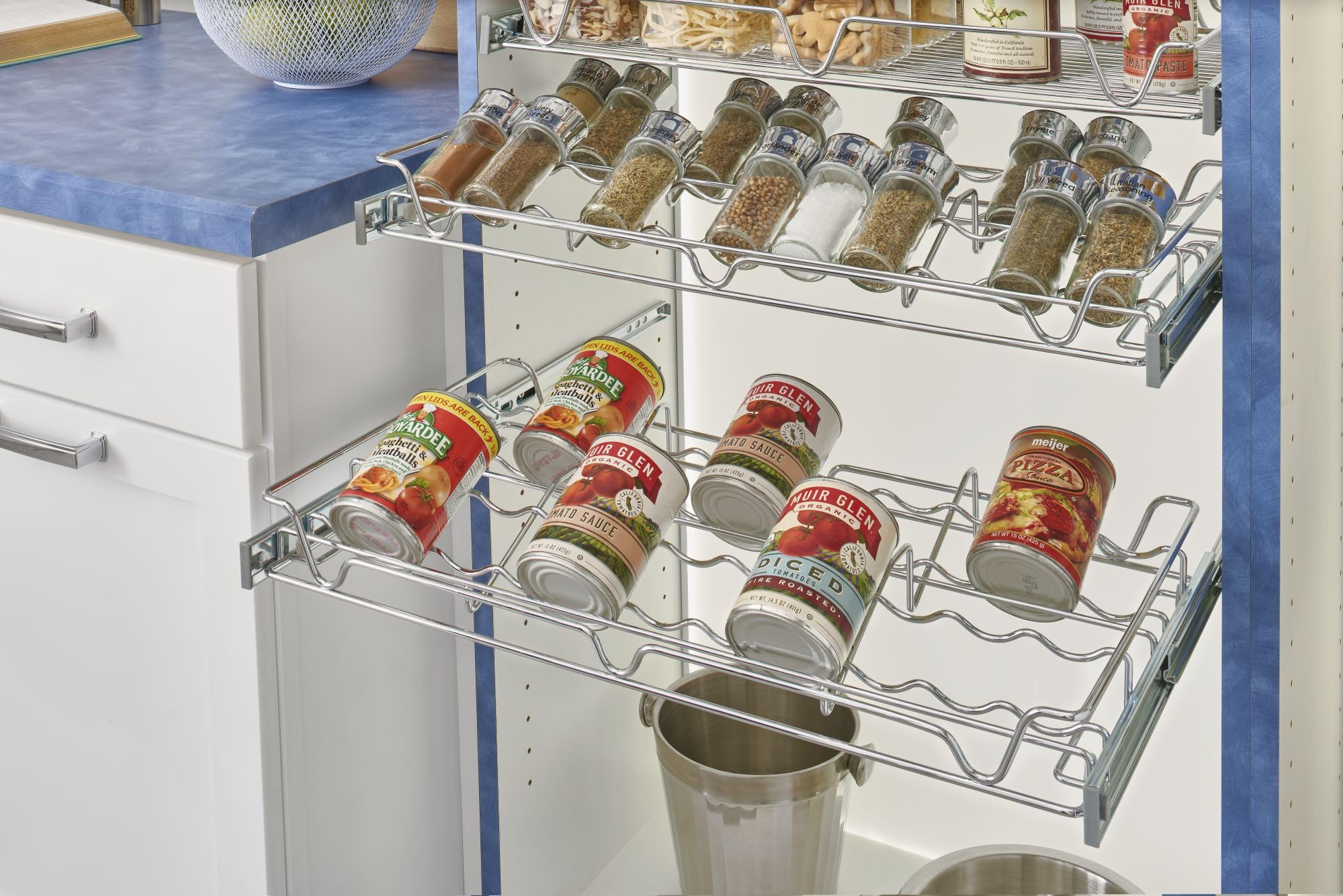 Rev-A-Shelf Deluxe Pullout Pantry Spice Organizer for Custom Walk-In Pantry Storage - Image 4