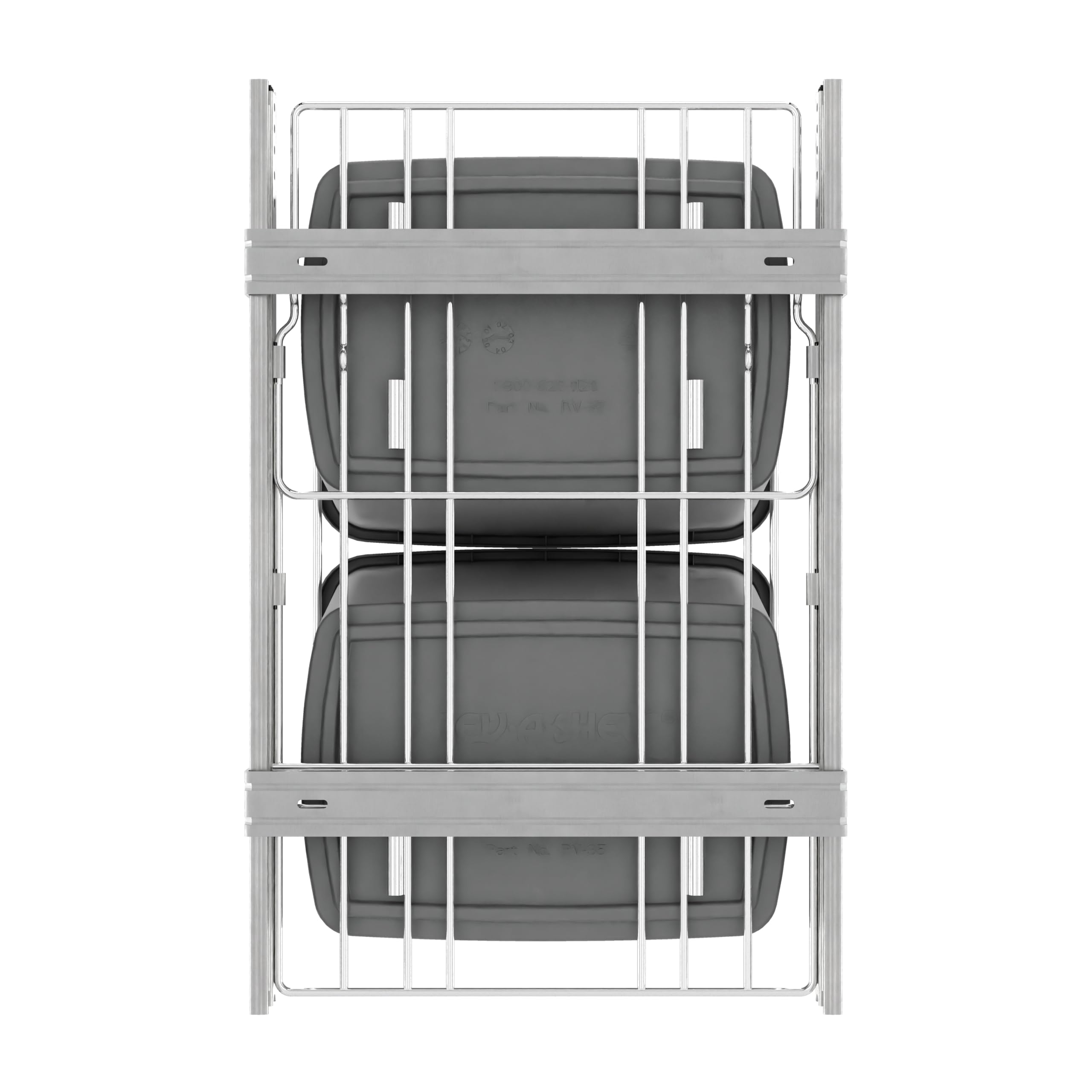 Rev-A-Shelf Double Pullout Trash Can for Kitchen Cabinets 35 Qt Garbage Recycling Bin on Full-Extension Slides, Silver, RV-18KD-17C S - Image 7