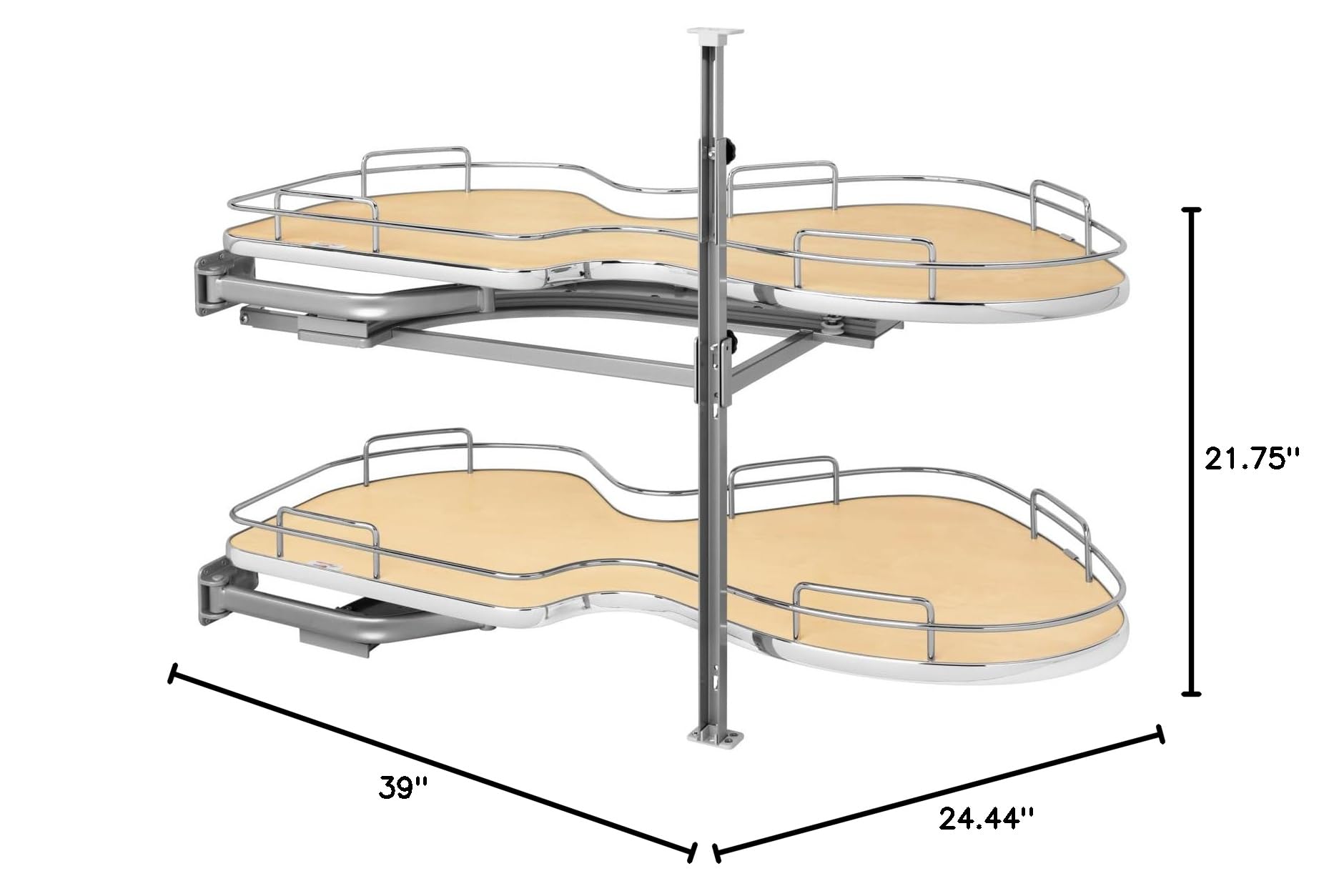 Rev-A-Shelf Maple Two-Tier Cloud Optimizer for 21" Left Opening/Blind Right Corner Cabinets - Image 3