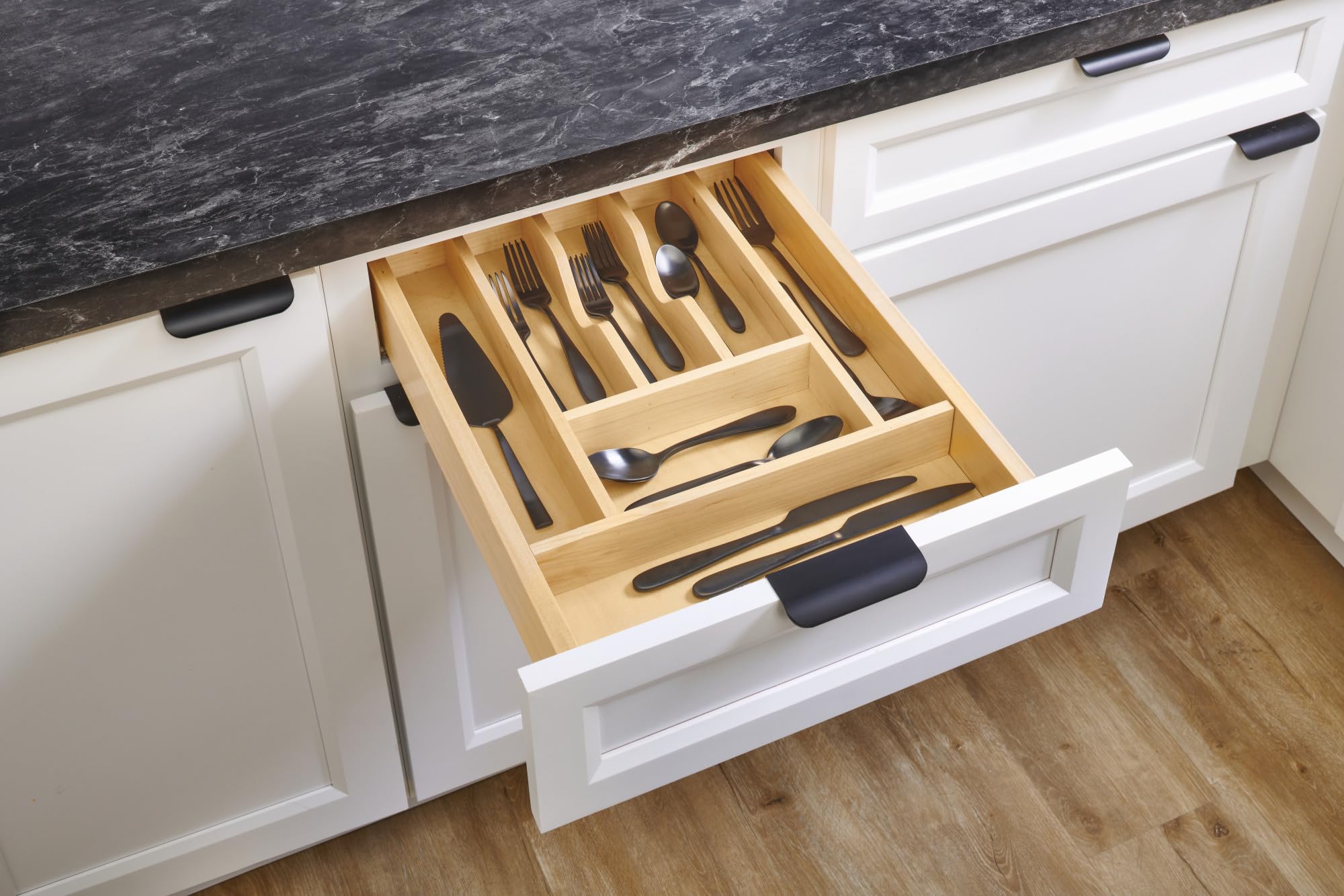 Rev-A-Shelf Natural Maple Right Size Utensil Insert Home Storage Kitchen Organizer 7 Compartment Drawer Accessory, 13-1/4" x 19-1/2", 4WCT-18SH-1 - Image 3