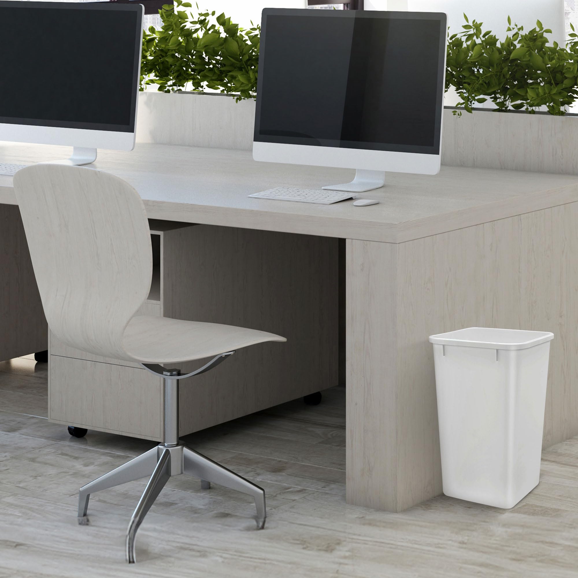 Rev-A-Shelf Polymer Replacement 27 Quart Trash Bin Can Recycle Waste Garbage Container for Kitchen Cabinet Pullouts, White, 2 Pack, RV-1024-11-2 - Image 3