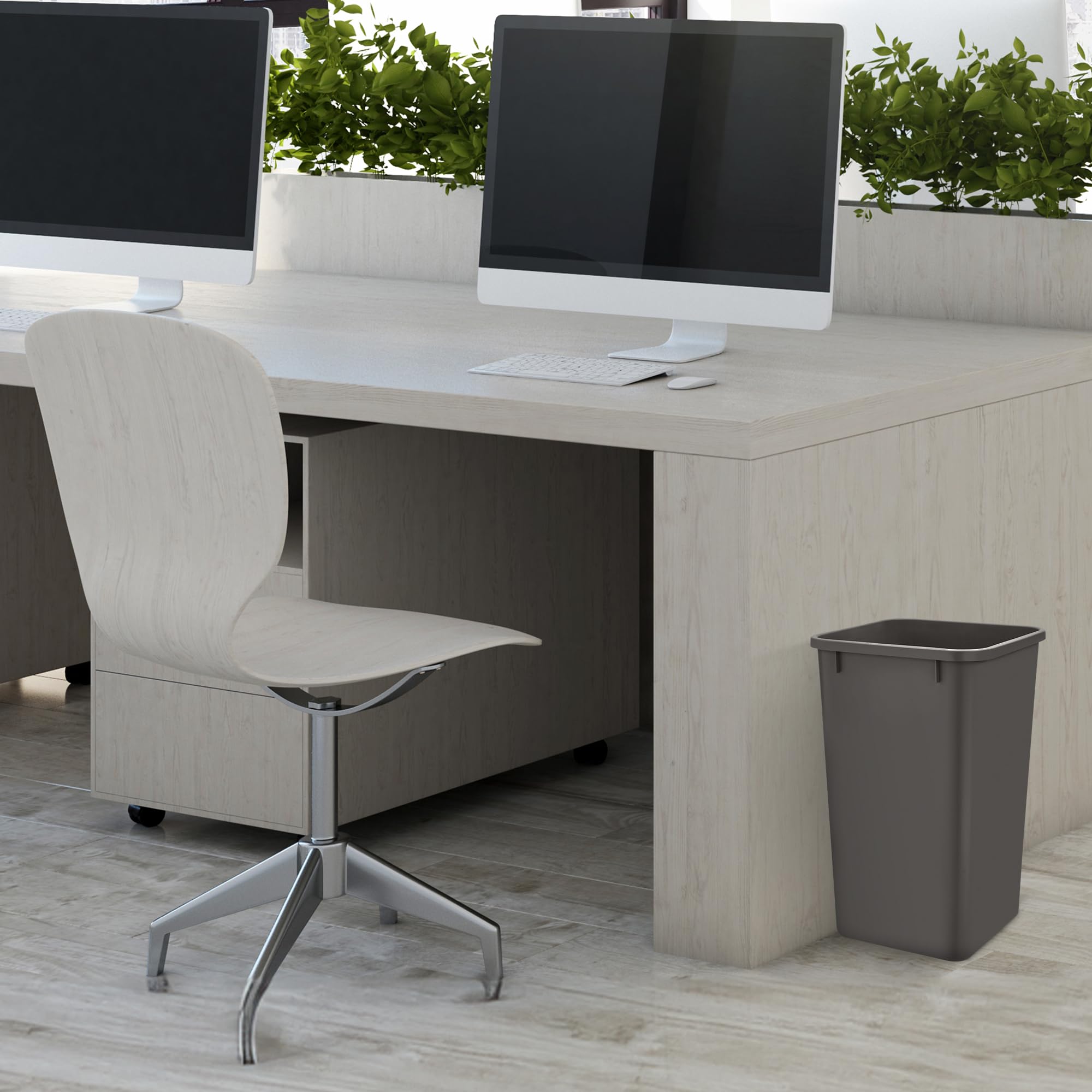 Rev-A-Shelf Polymer Replacement 27 Quart Trash Bin Recycle Waste Garbage Container for Kitchen Cabinet Pullouts, Orion Gray, 2 Pack, RV-1024-13-2 - Image 3