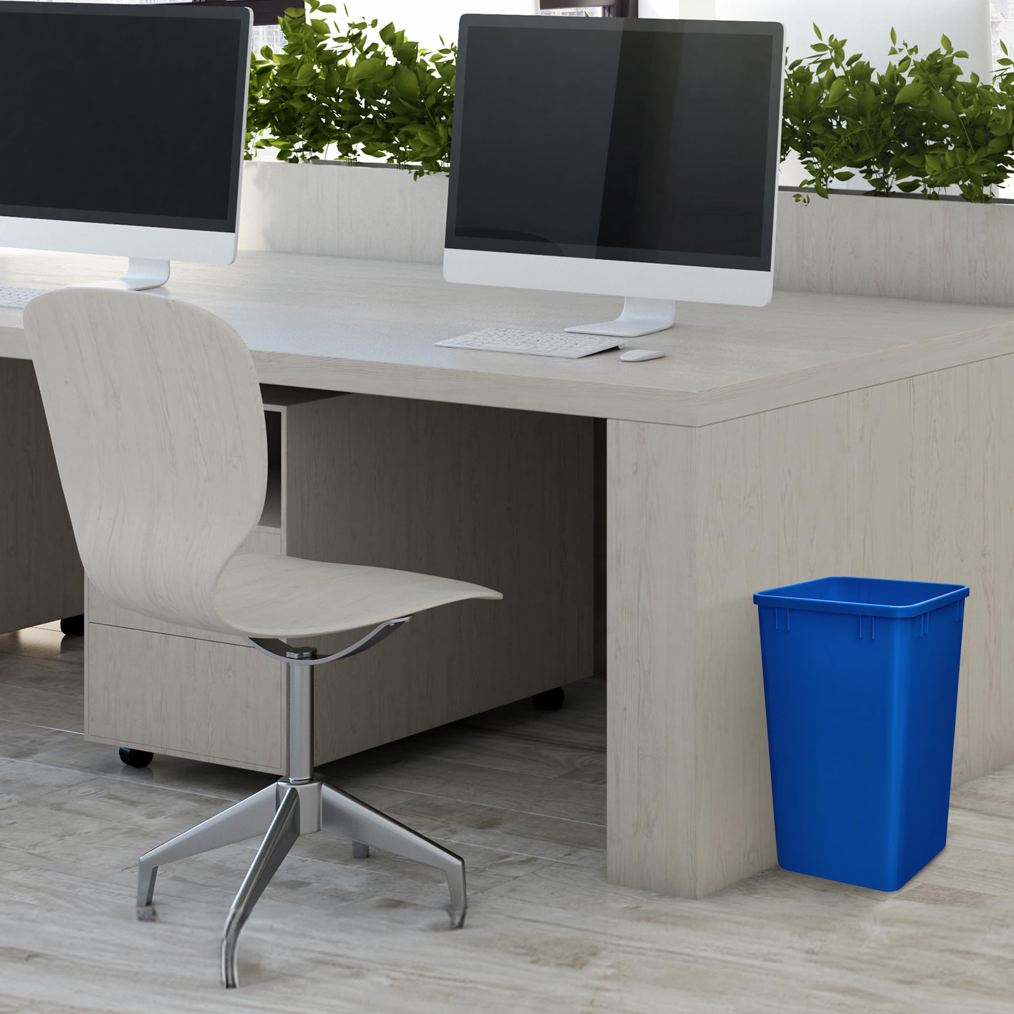 Rev-A-Shelf Polymer Replacement 27 Quart Trash Bin Recycle Waste Garbage Container for Kitchen Cabinet Pullouts, Blue, 2 Pack, RV-1024-22-2 - Image 3