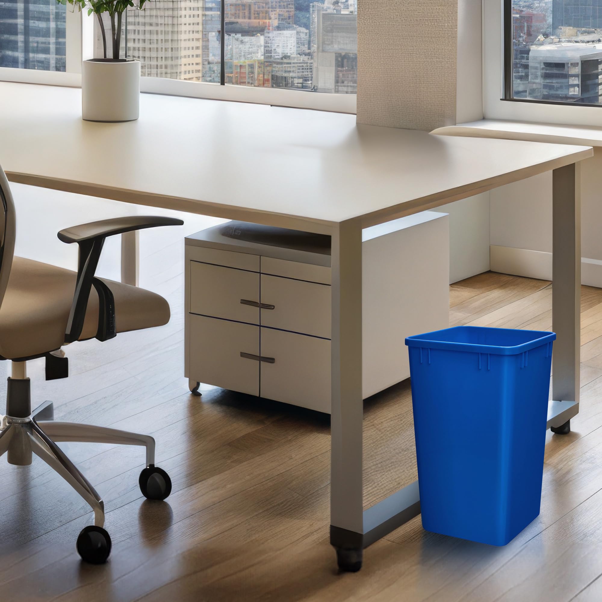 Rev-A-Shelf Polymer Replacement 27 Quart Trash Bin Recycle Waste Garbage Container for Kitchen Cabinet Pullouts, Blue, 2 Pack, RV-1024-22-2 - Image 9