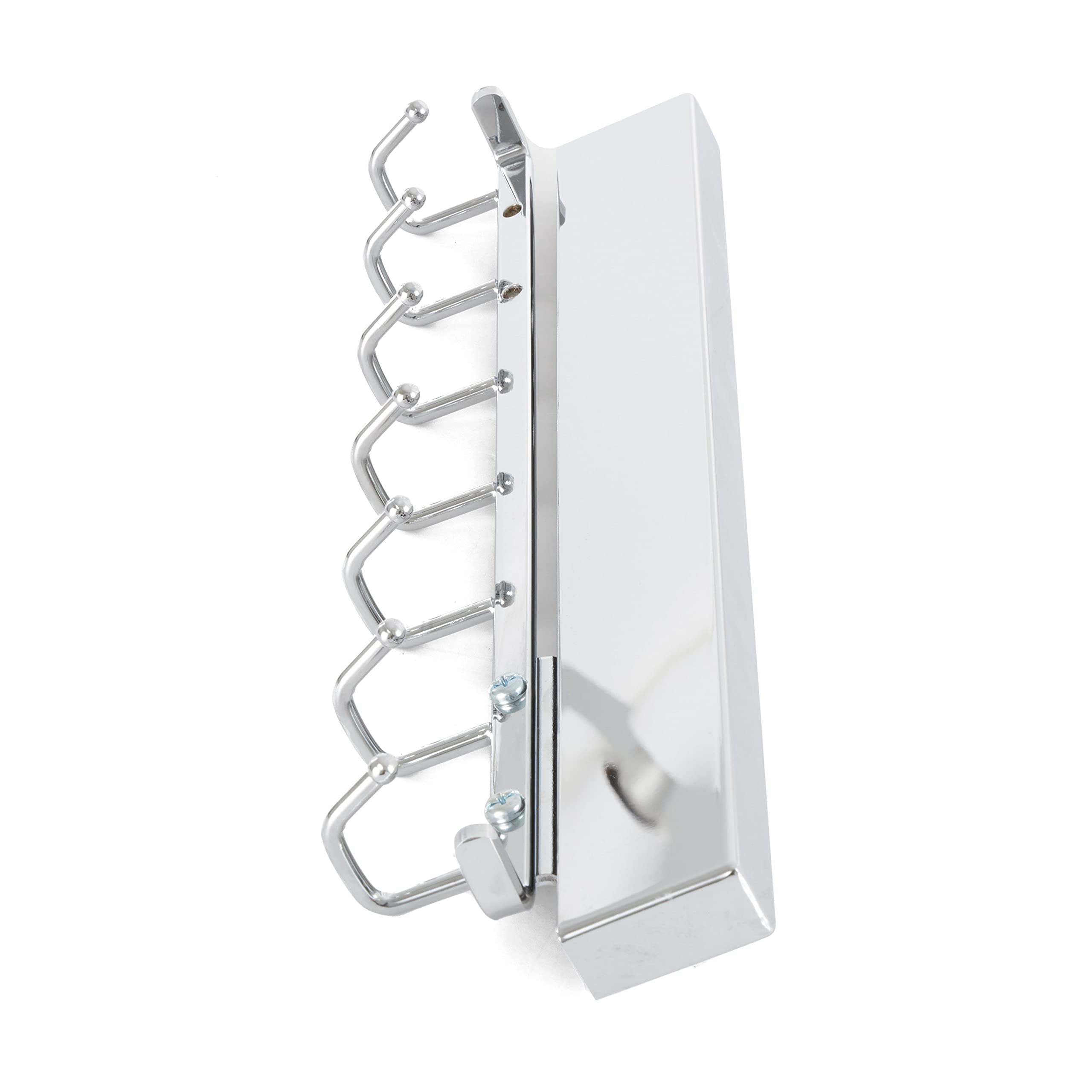 Rev-A-Shelf Sidelines 14" Pull Out Sliding Deluxe Belt, Scarf, Tie Accessory Organization Rack Holder Hanger with 7 Hooks, Chrome, CBRSL-14CR-1 - Image 7