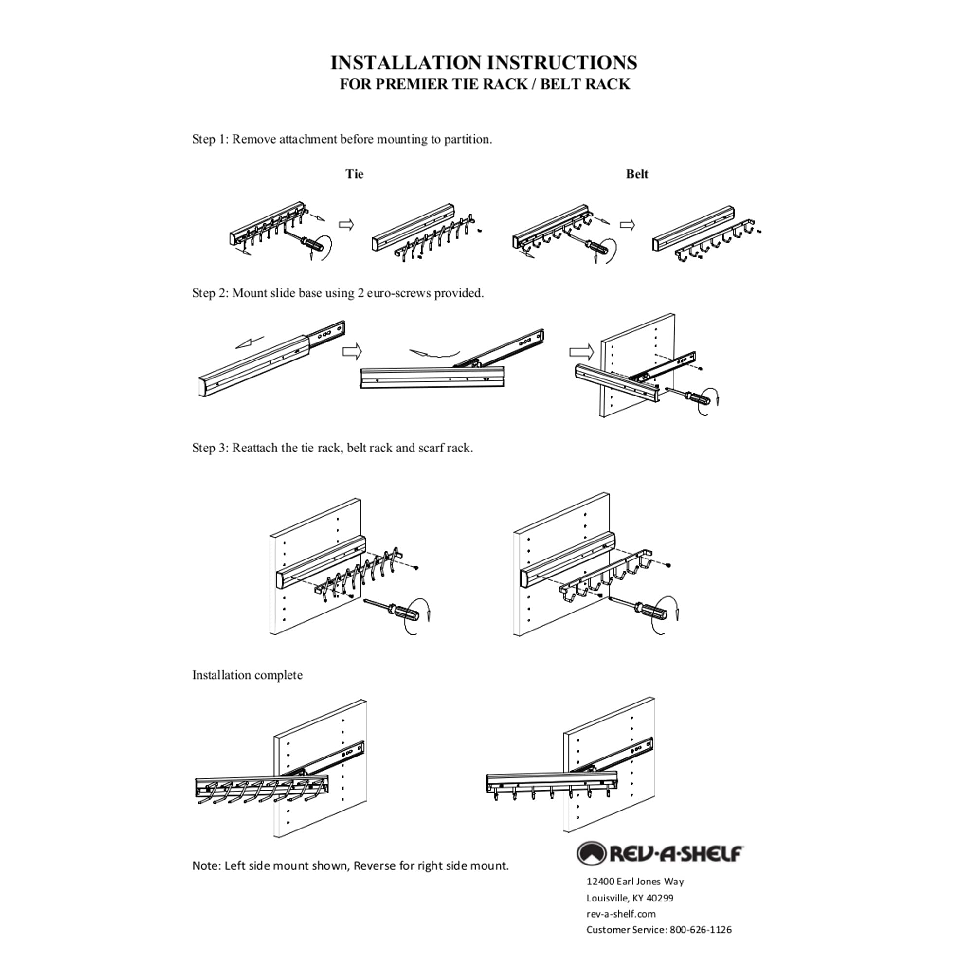 Sidelines Premier Pullout Swivel Belt Rack for Custom Closet Systems - Image 6
